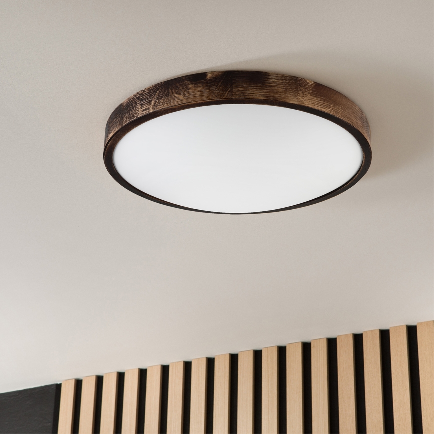 Brilagi - Потолочный светильник CARVALHO SLIM SMOKEY 3xE27/60W/230V, дуб, диаметр 47,5 см