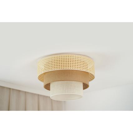 Brilagi - Потолочный светильник CEDAR LUNETA 1xE27/15W/230V диаметр 45 см бежевый/коричневый/кремовый