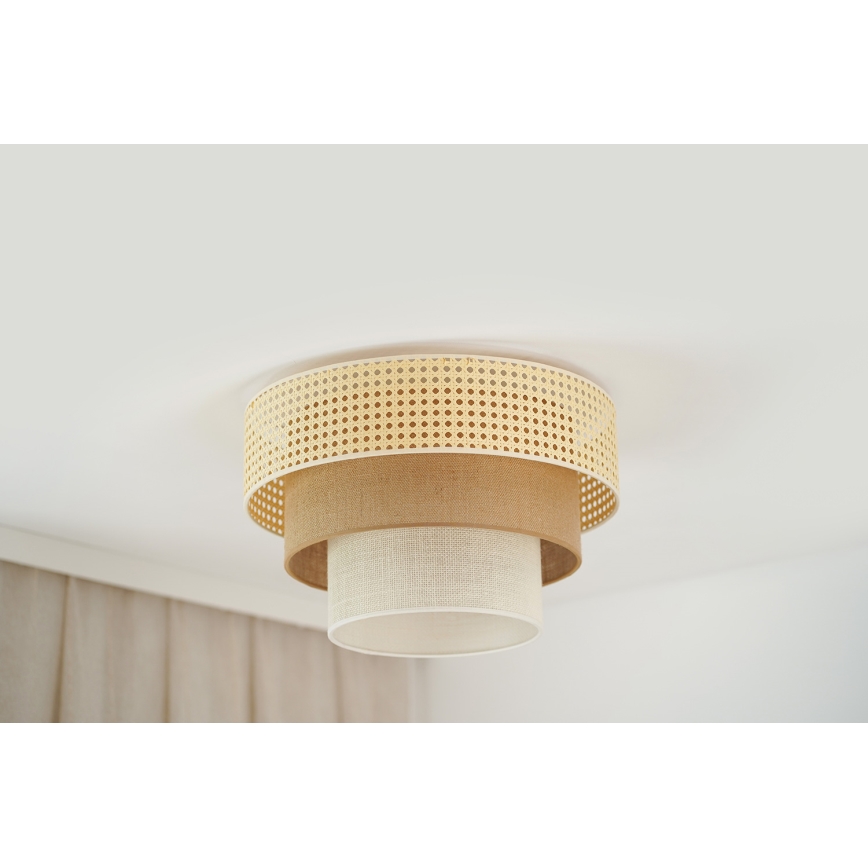 Brilagi - Потолочный светильник CEDAR LUNETA 1xE27/15W/230V диаметр 45 см бежевый/коричневый/кремовый