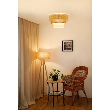 Brilagi - Потолочный светильник CEDAR LUNETA 1xE27/15W/230V диаметр 45 см бежевый/коричневый/кремовый
