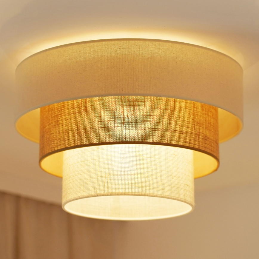 Brilagi - Потолочный светильник DENVER LUNETA 1xE27/15W/230V диаметр 45 бежевый/коричневый/кремовый
