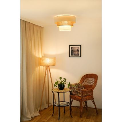Brilagi - Потолочный светильник DENVER LUNETA 1xE27/15W/230V диаметр 45 бежевый/коричневый/кремовый