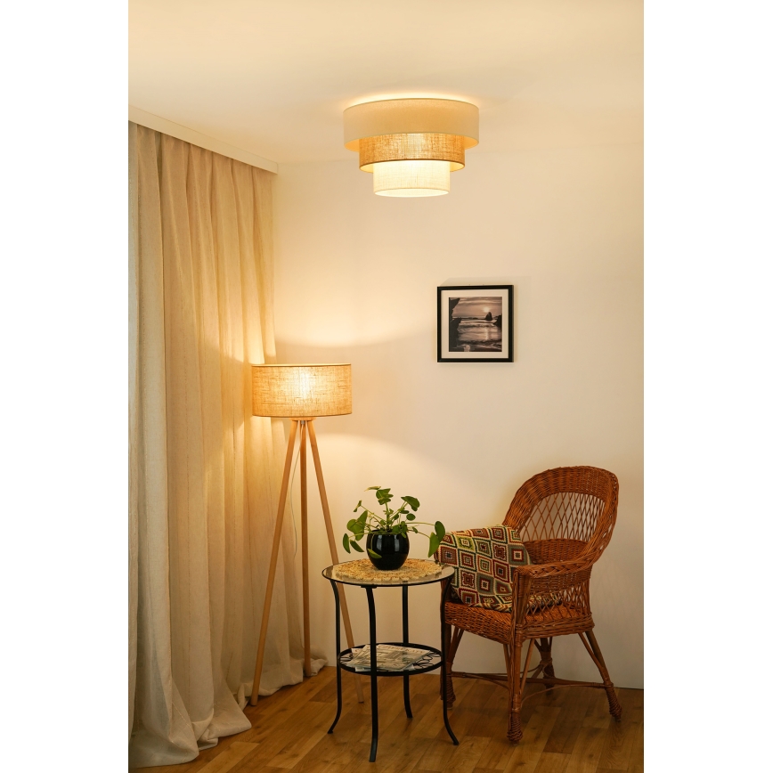 Brilagi - Потолочный светильник DENVER LUNETA 1xE27/15W/230V диаметр 45 бежевый/коричневый/кремовый