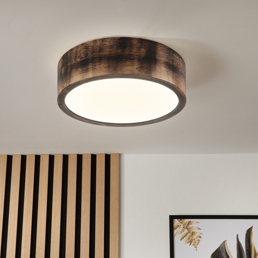 Brilagi - Потолочный светильник LED CARVALHO SMOKEY LED/20 Вт/230 В, дуб, диаметр 27,5 см