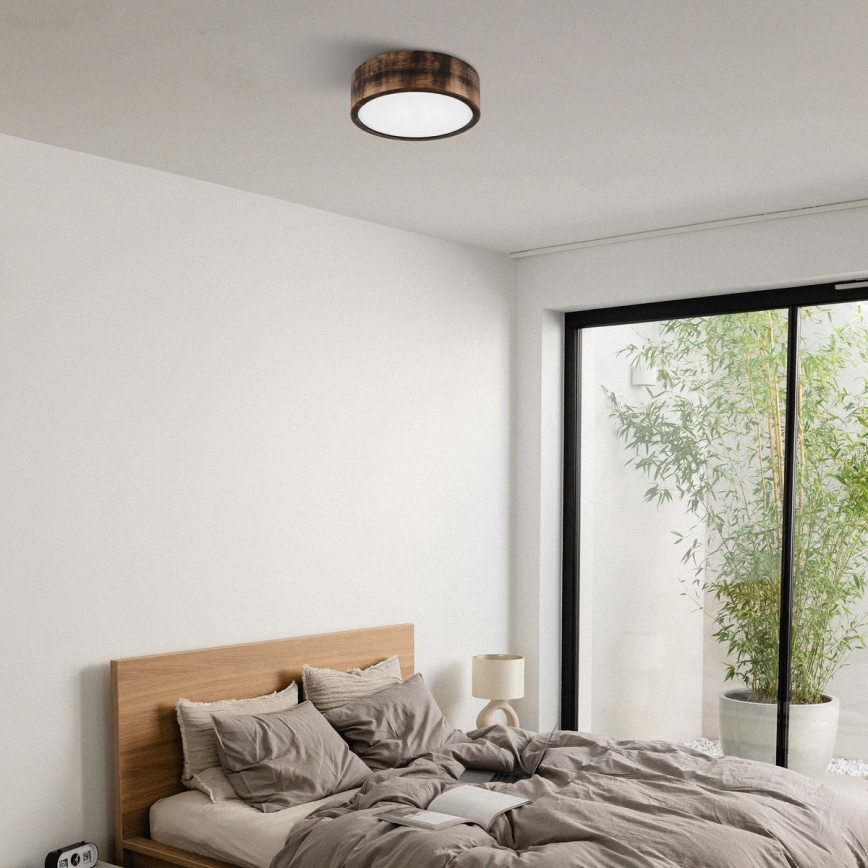 Brilagi - Потолочный светильник LED CARVALHO SMOKEY LED/20 Вт/230 В, дуб, диаметр 27,5 см