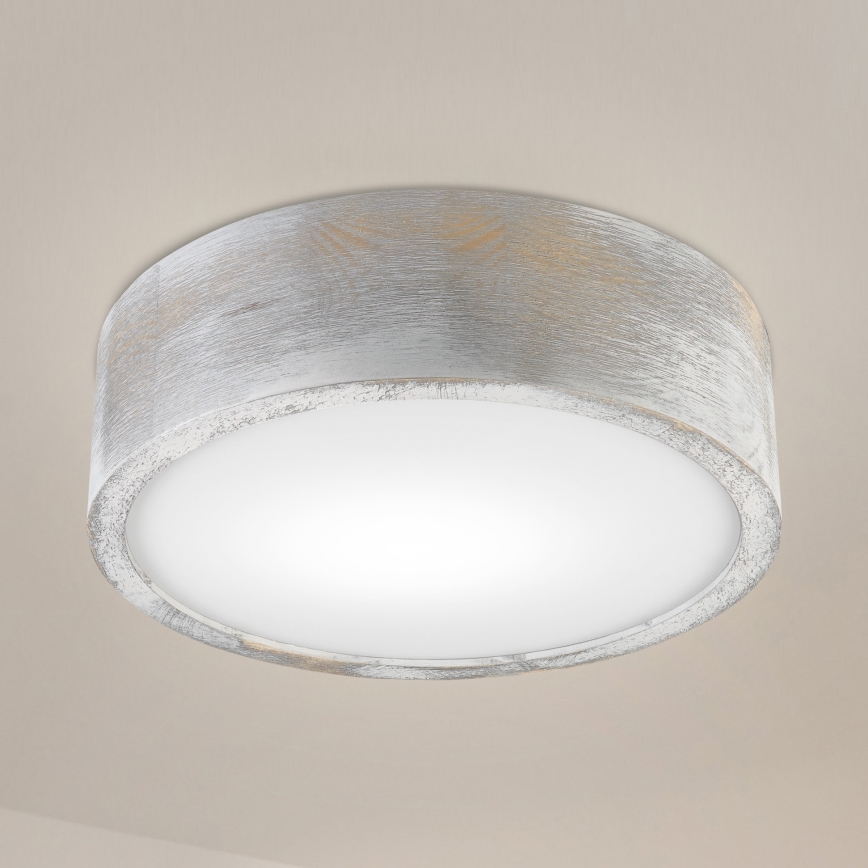 Brilagi - Потолочный светильник PINO 1xE27/15W/230V сосна/серебристый диам. 27,5 см