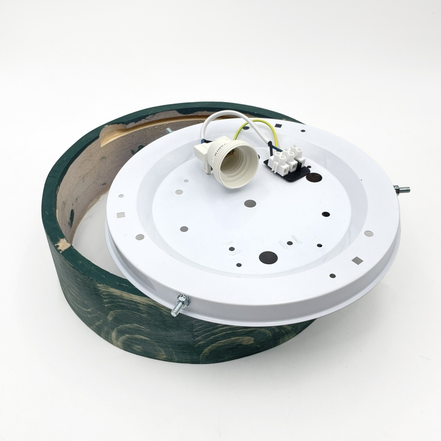 Brilagi - Потолочный светильник PINO 1xE27/15W/230V, сосна/зелёный, диаметр 27,5 см
