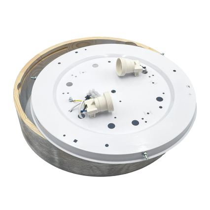 Brilagi - Потолочный светильник PINO 2xE27/15W/230V, цвет сосны/серебристый, диаметр 37,5 см