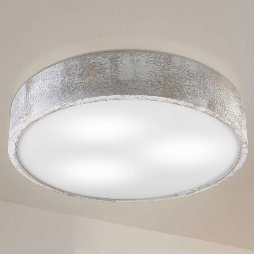 Brilagi - Потолочный светильник PINO 3xE27/15W/230V сосна/серебристый диам. 47,5 см