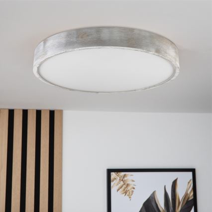 Brilagi - Потолочный светильник PINO 3xE27/15W/230V сосна/серебристый диам. 47,5 см