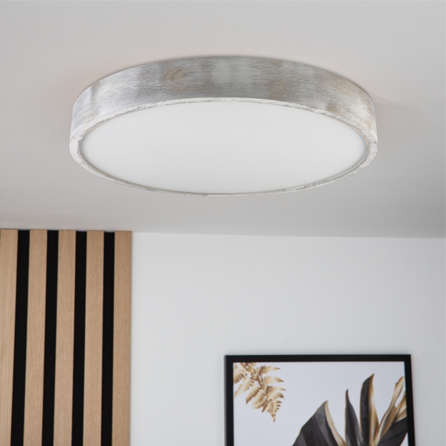 Brilagi - Потолочный светильник PINO 3xE27/15W/230V сосна/серебристый диам. 47,5 см