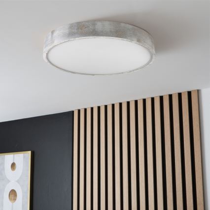 Brilagi - Потолочный светильник PINO 3xE27/15W/230V сосна/серебристый диам. 47,5 см