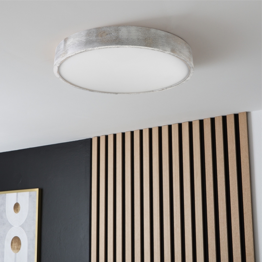 Brilagi - Потолочный светильник PINO 3xE27/15W/230V сосна/серебристый диам. 47,5 см