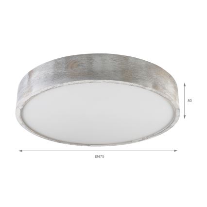 Brilagi - Потолочный светильник PINO 3xE27/15W/230V сосна/серебристый диам. 47,5 см