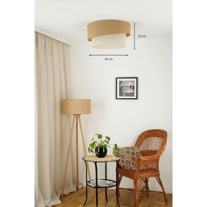 Brilagi - Потолочный светильник SHINE 1xE27/15W/230V диаметр 50 см бежевый/кремовый