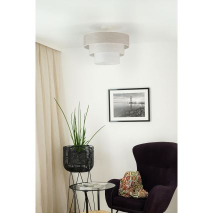 Brilagi - Припотолочная люстра ALASKA LUNETA 1xE27/15W/230V диаметр 45 см серый/кремовый