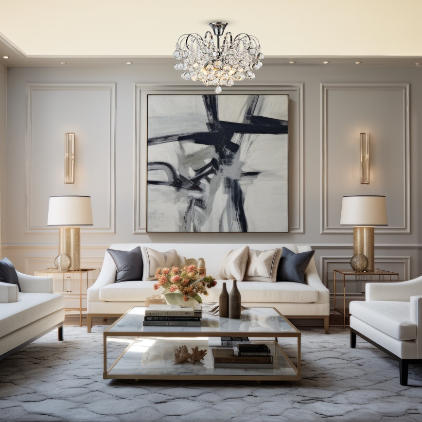 Brilagi - Припотолочная люстра CRYSTAL 6xE14/60W/230V блестящий хром