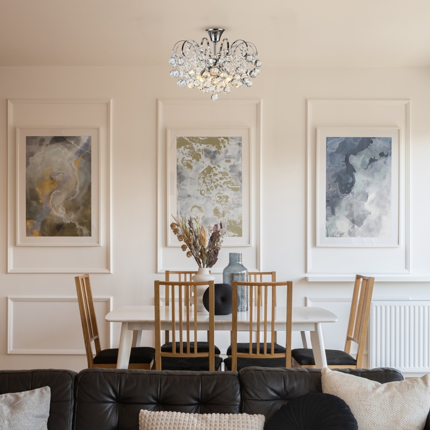 Brilagi - Припотолочная люстра CRYSTAL 6xE14/60W/230V блестящий хром