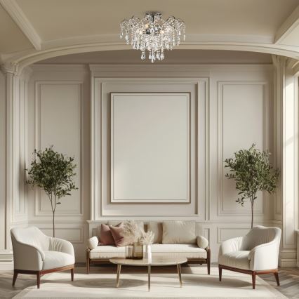 Brilagi - Припотолочная люстра CRYSTAL 6xE14/60W/230V блестящий хром