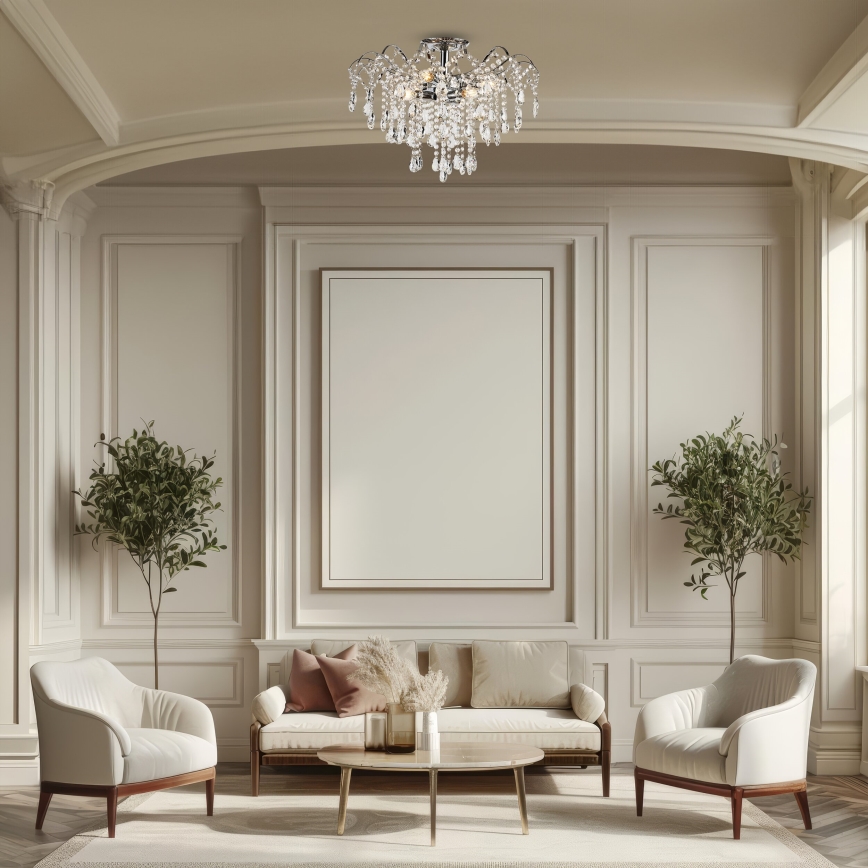 Brilagi - Припотолочная люстра CRYSTAL 6xE14/60W/230V блестящий хром