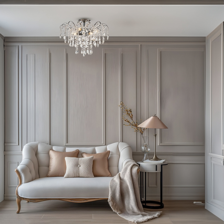 Brilagi - Припотолочная люстра CRYSTAL 6xE14/60W/230V блестящий хром