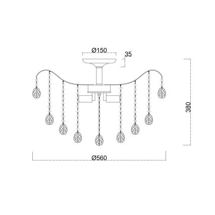 Brilagi - Припотолочная люстра CRYSTAL 6xE14/60W/230V блестящий хром