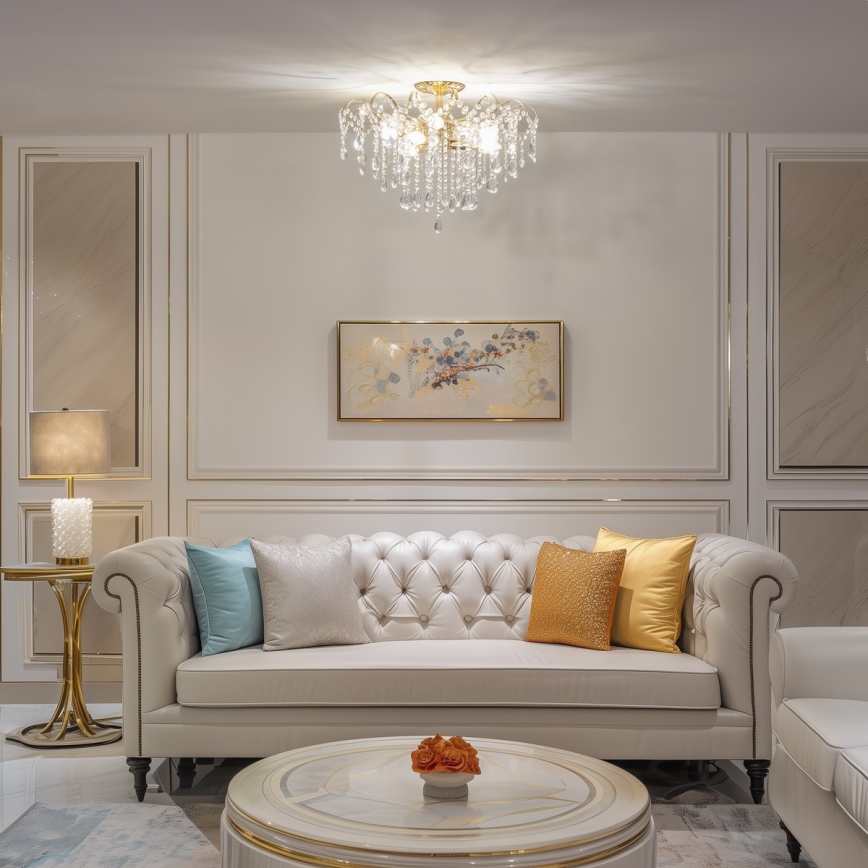 Brilagi - Припотолочная люстра CRYSTAL 6xE14/60W/230V золотистый