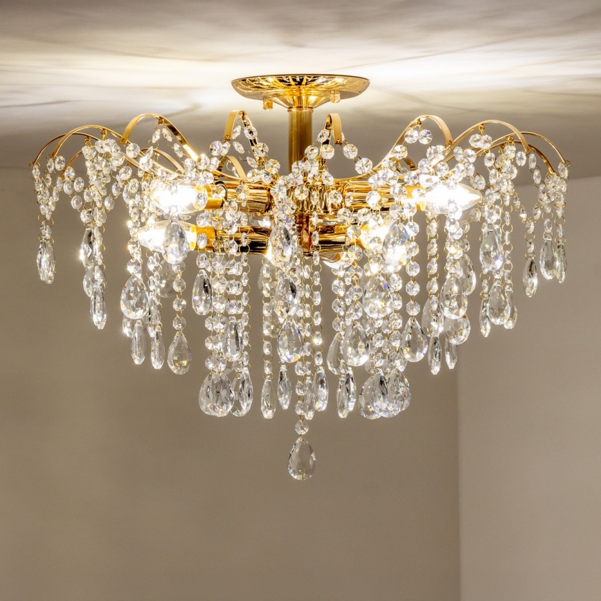 Brilagi - Припотолочная люстра CRYSTAL 6xE14/60W/230V золотистый