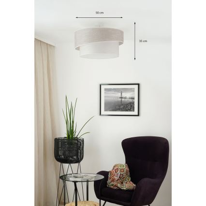 Brilagi - Припотолочная люстра DOVER SHINE 1xE27/15W/230V диаметр 50 см серый/кремовый