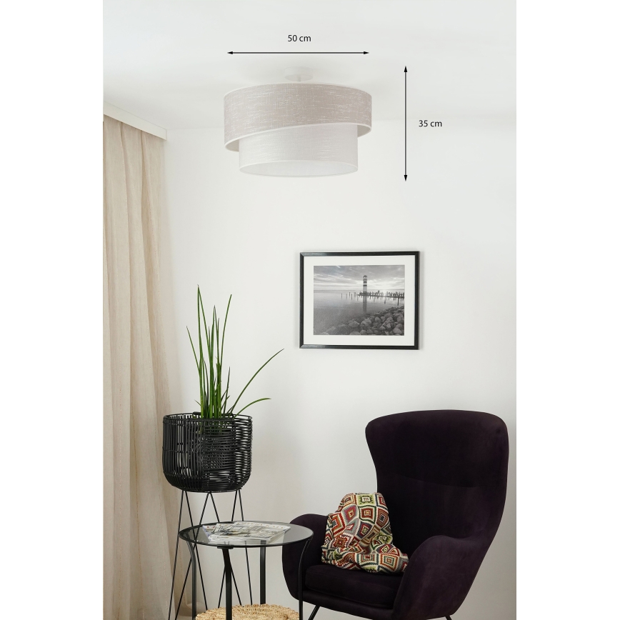 Brilagi - Припотолочная люстра DOVER SHINE 1xE27/15W/230V диаметр 50 см серый/кремовый