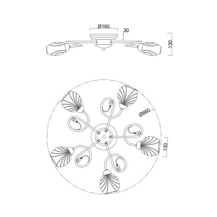 Brilagi - Припотолочная люстра MEGAPOLIS 5xE14/60W/230V блестящий хром
