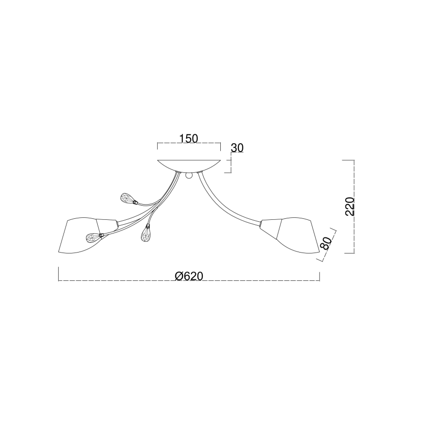 Brilagi - Припотолочная люстра MEGAPOLIS 5xE14/60W/230V латунь
