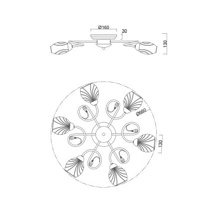 Brilagi - Припотолочная люстра MEGAPOLIS 6xE14/60W/230V золотистый