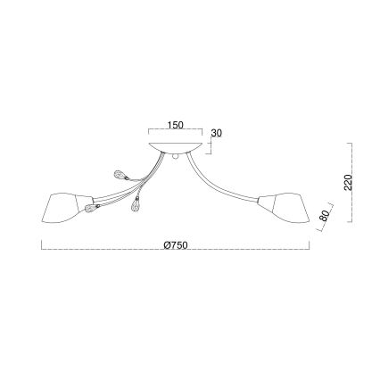 Brilagi - Припотолочная люстра MEGAPOLIS 8xE14/60W/230V бронзовый