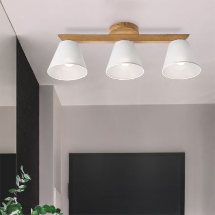 Brilagi - Припотолочная люстра ANTHONY 3xE14/40W/230V дуб/белый