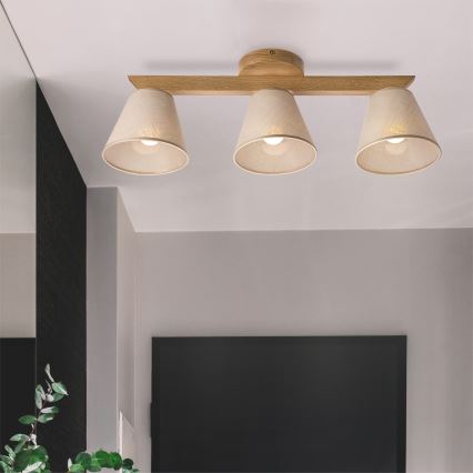 Brilagi - Припотолочная люстра ANTHONY 3xE14/40W/230V дуб/бежевый
