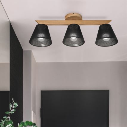 Brilagi - Припотолочная люстра ANTHONY 3xE14/40W/230V дуб/черный