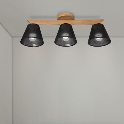 Brilagi - Припотолочная люстра ANTHONY 3xE14/40W/230V дуб/черный