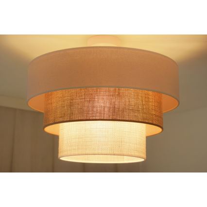 Brilagi - Припотолочная люстра DENVER LUNETA 1xE27/15W/230V диаметр 45 см бежевый/коричневый/кремовый