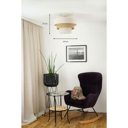 Brilagi - Припотолочная люстра DENVER LUNETA 1xE27/15W/230V диаметр 45 см бежевый/коричневый/кремовый