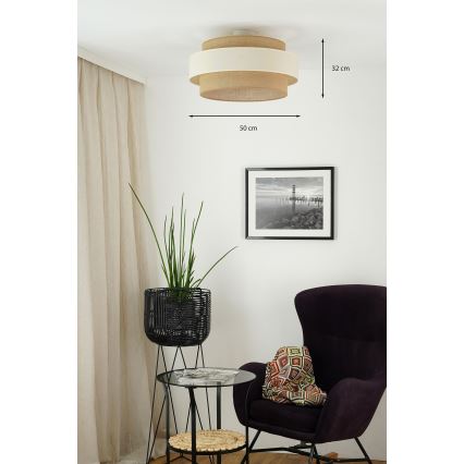 Brilagi - Припотолочная люстра SPACE LIGHT 1xE27/15W/230V диаметр 50 см бежевый/кремовый