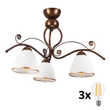 Brilagi - Пристельова LED люстра ANTICO 3xE27/60W/230V бронза патина