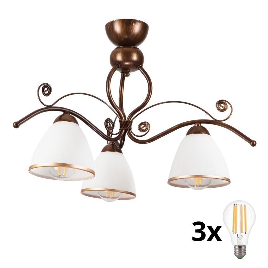 Brilagi - Пристельова LED люстра ANTICO 3xE27/60W/230V бронза патина