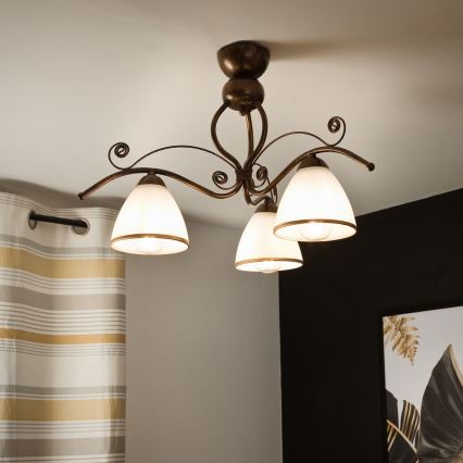 Brilagi - Пристельова LED люстра ANTICO 3xE27/60W/230V бронза патина