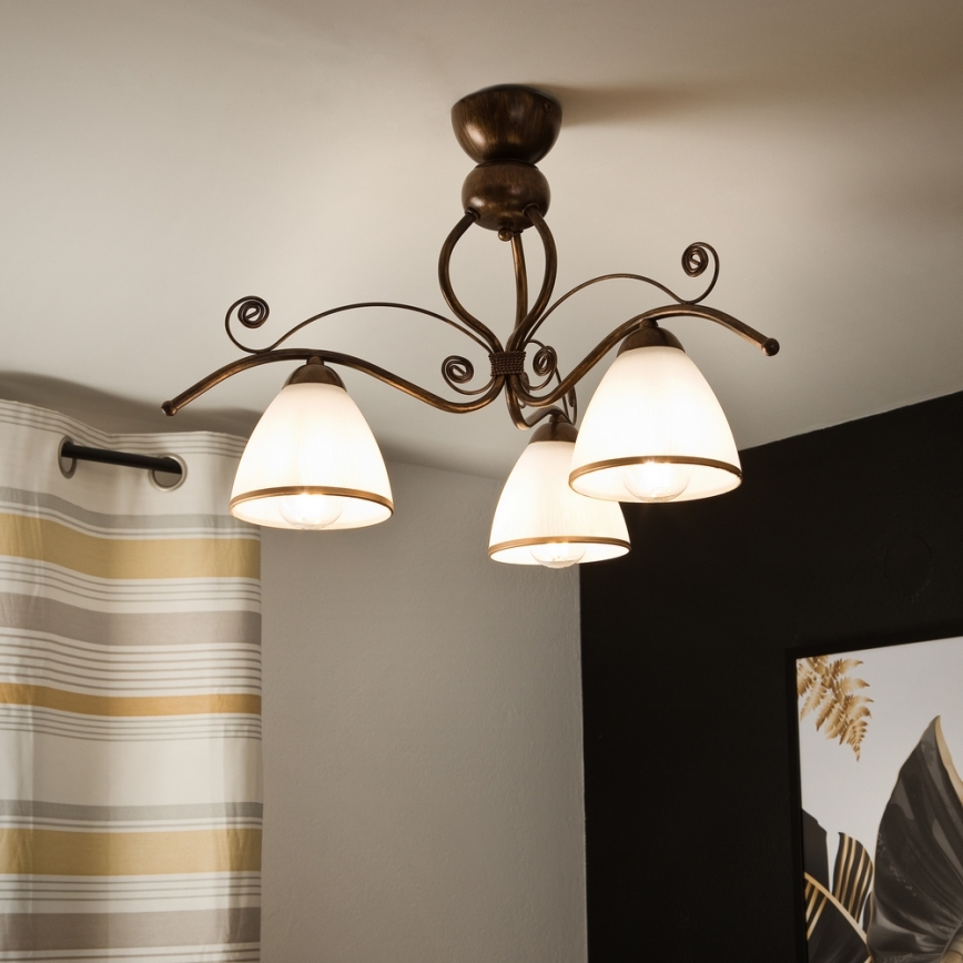 Brilagi - Пристельова LED люстра ANTICO 3xE27/60W/230V бронза патина