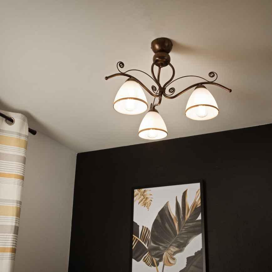 Brilagi - Пристельова LED люстра ANTICO 3xE27/60W/230V бронза патина