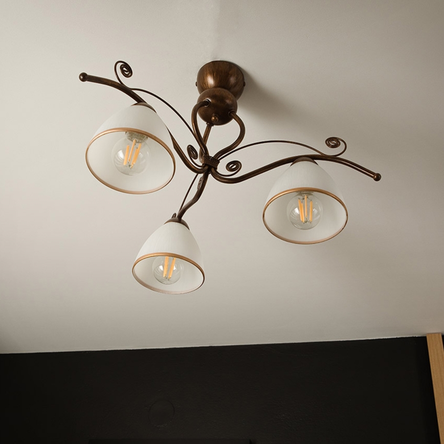 Brilagi - Пристельова LED люстра ANTICO 3xE27/60W/230V бронза патина