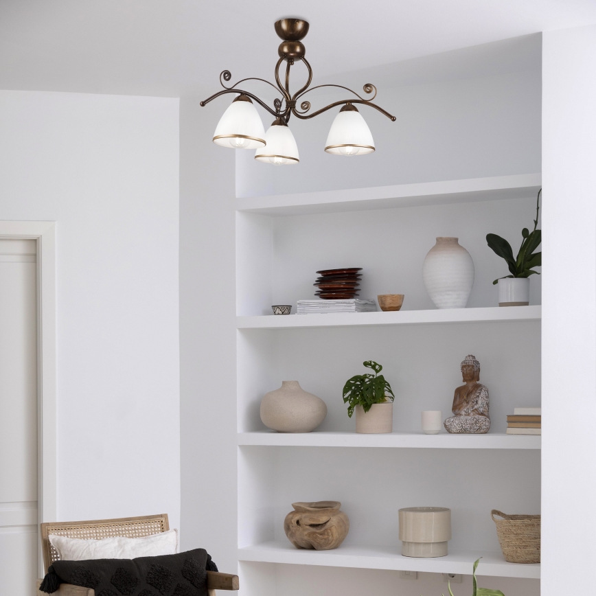 Brilagi - Пристельова LED люстра ANTICO 3xE27/60W/230V бронза патина