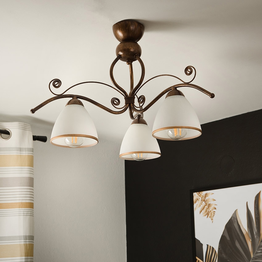 Brilagi - Пристельова LED люстра ANTICO 3xE27/60W/230V бронза патина