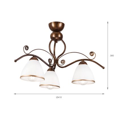 Brilagi - Пристельова LED люстра ANTICO 3xE27/60W/230V бронза патина